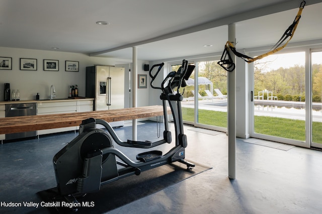 46 Pompeys Cave Rd, High Falls, NY 12440 - workout area with a sink and healthy amount of natural light