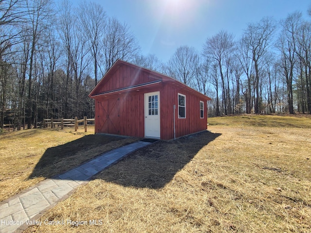 view of outbuilding with an outbuilding