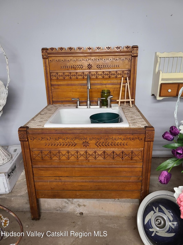 interior space with a sink