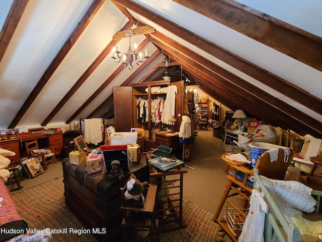 view of unfinished attic