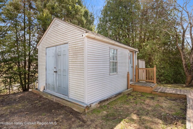 view of shed