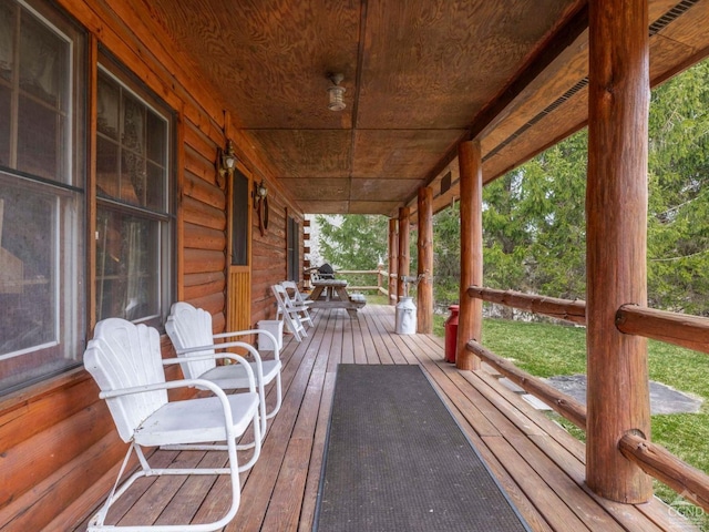 142 Pangman Rd, Gilboa, NY 12076 - wooden deck featuring a porch