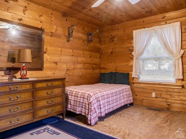 142 Pangman Rd, Gilboa, NY 12076 - bedroom with wooden walls and wooden ceiling