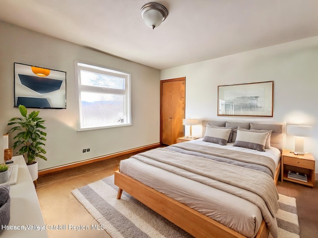 bedroom with carpet floors