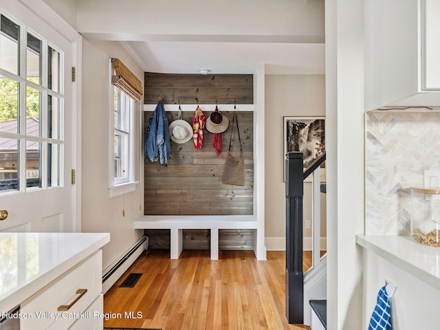 90 Emerson St, Kingston, NY 12401 - mudroom with a baseboard radiator and light wood-style flooring