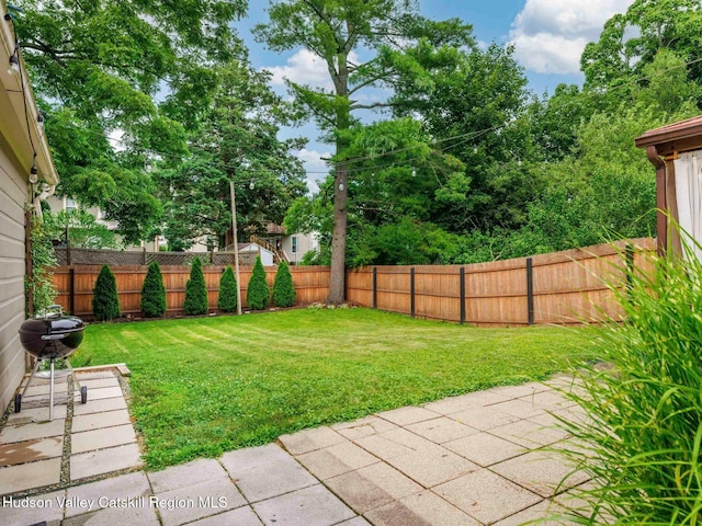 90 Emerson St, Kingston, NY 12401 - fenced backyard featuring a patio area
