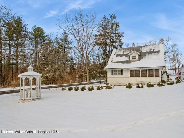 exterior space with a gazebo