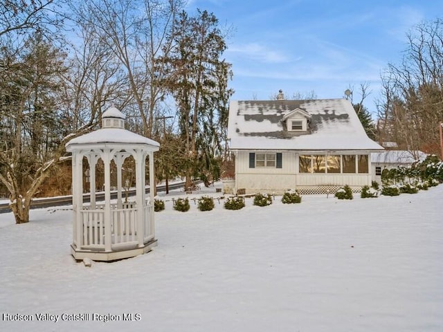 exterior space with a gazebo