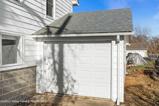 view of garage