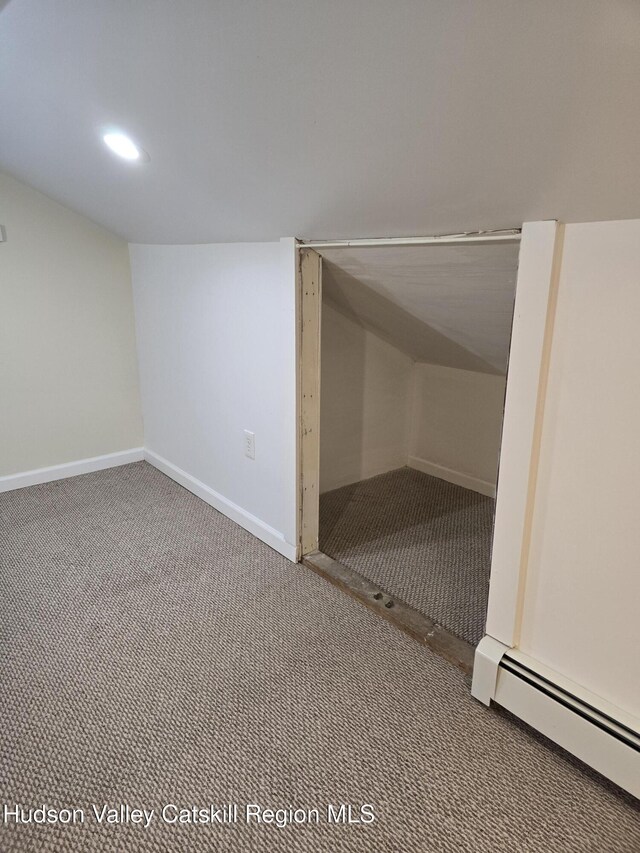 280 Continental Rd, Napanoch, NY 12489 - below grade area with baseboard heating, carpet flooring, recessed lighting, and baseboards