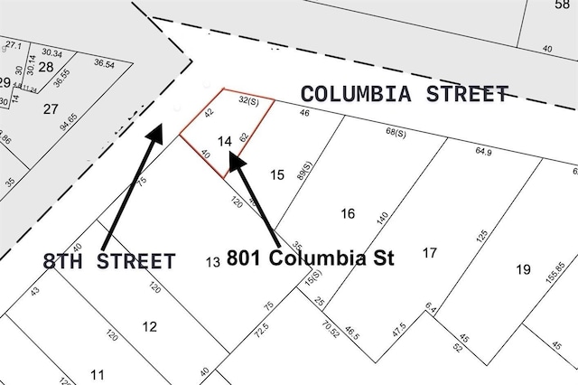 801 Columbia St, Hudson, NY 12534 - map of parcels