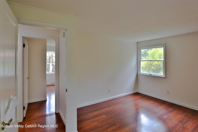 empty room featuring dark wood-type flooring