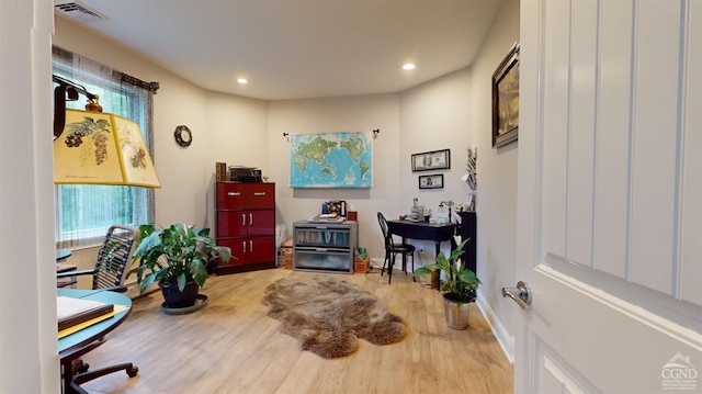 174 Webber Rd, Coxsackie, NY 12058 - office area featuring wood finished floors, recessed lighting, and baseboards