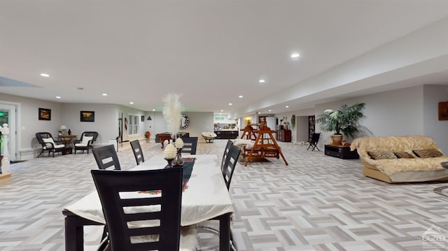 174 Webber Rd, Coxsackie, NY 12058 - dining space with recessed lighting and light colored carpet