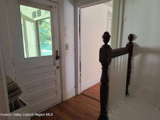 doorway to outside featuring hardwood / wood-style floors