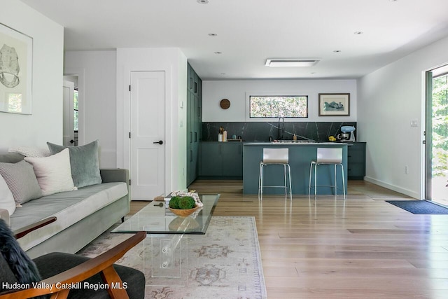 30 Little Deer Rd, Mount Tremper, NY 12457 - living room with light wood-style flooring, recessed lighting, and baseboards