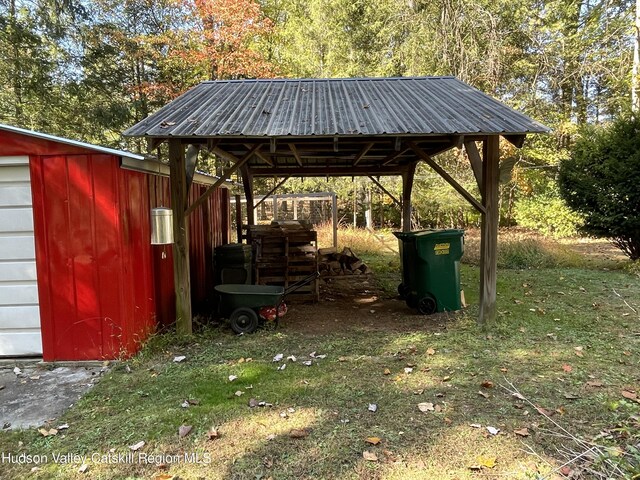 89 Bloomingdale Rd, Tillson, NY 12486 - view of green lawn featuring an outdoor structure
