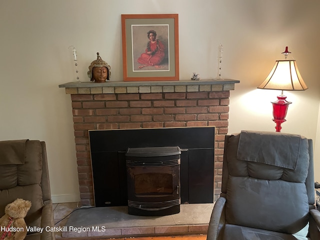 89 Bloomingdale Rd, Tillson, NY 12486 - detailed view of a brick fireplace