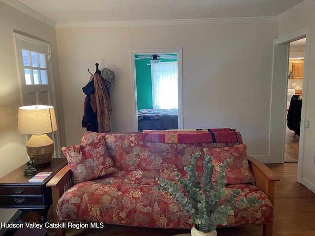 89 Bloomingdale Rd, Tillson, NY 12486 - living room with wood finished floors and crown molding