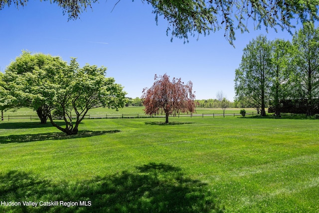 view of yard featuring a rural view