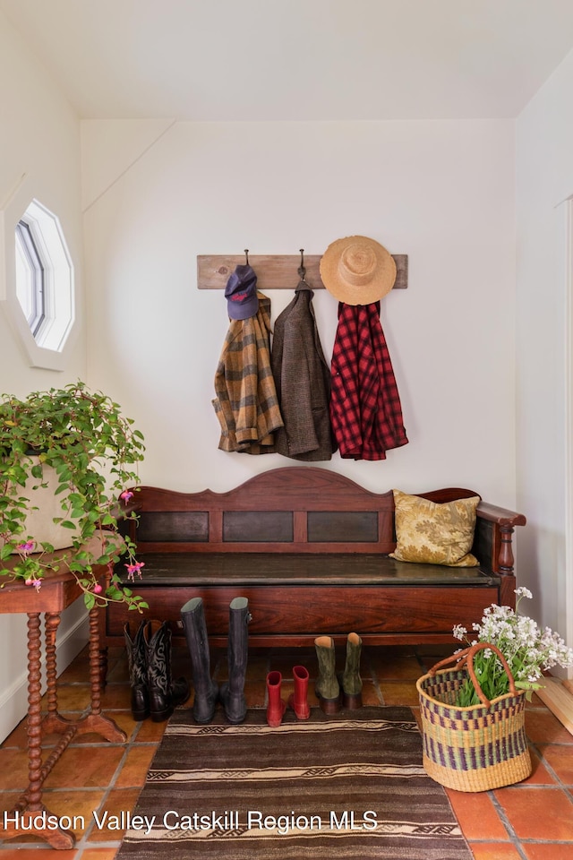 72 Old Queechy Rd, Canaan, NY 12029 - mudroom with baseboards and tile patterned flooring