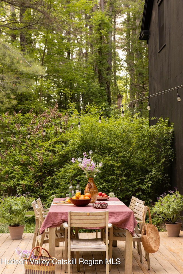 72 Old Queechy Rd, Canaan, NY 12029 - view of patio / terrace with outdoor dining area and a wooden deck