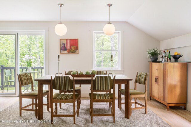 72 Old Queechy Rd, Canaan, NY 12029 - dining room featuring light wood finished floors and lofted ceiling