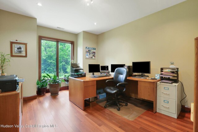 374 Linderman Ave, Kingston, NY 12401 - office area featuring light wood-style floors and recessed lighting