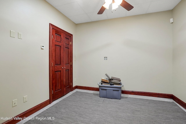 374 Linderman Ave, Kingston, NY 12401 - carpeted foyer entrance with baseboards and ceiling fan