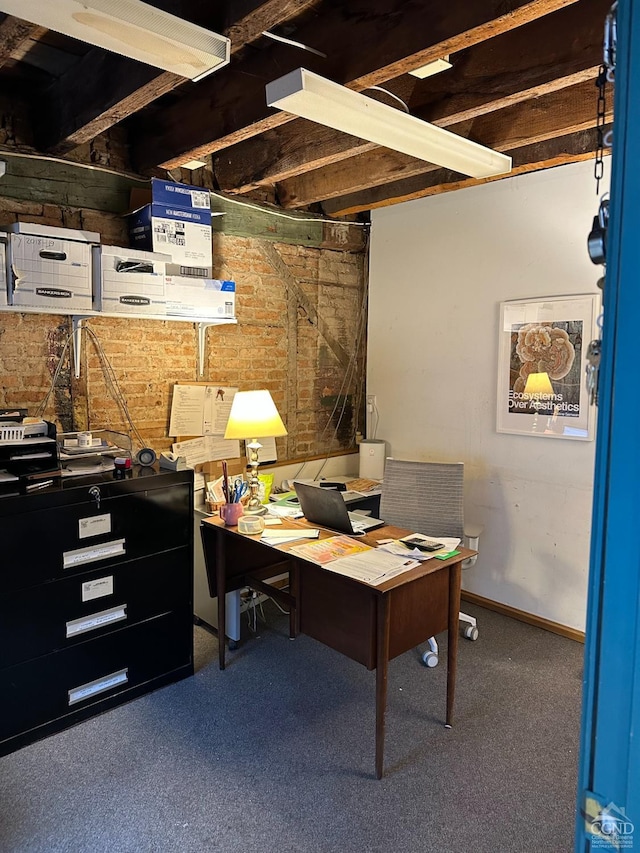 398 Main St, Catskill, NY 12414 - carpeted office featuring brick wall