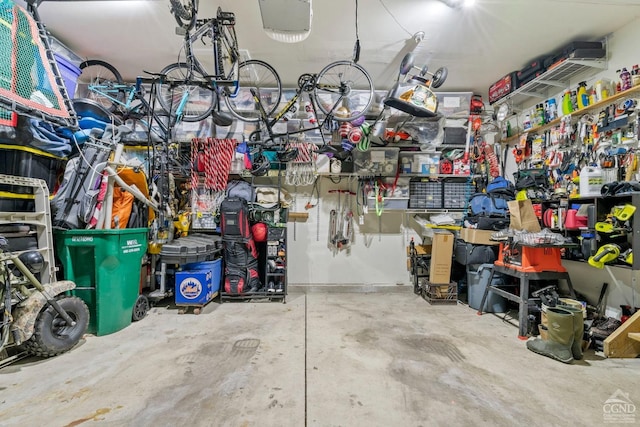 garage featuring a garage door opener