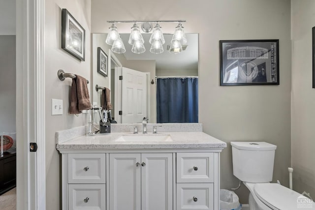 bathroom with toilet and vanity