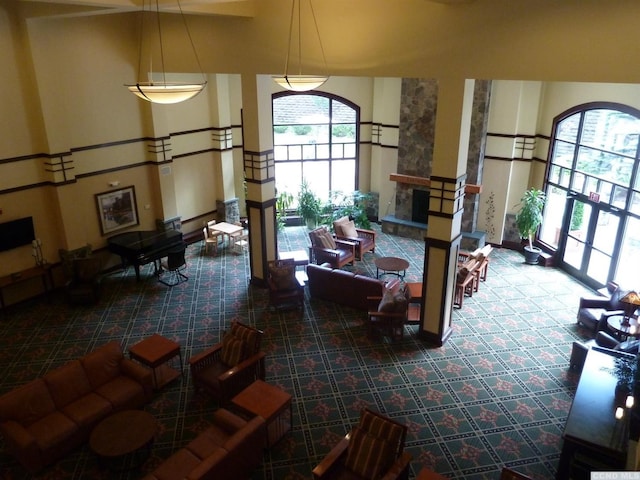 62 Liftside Dr Unit 306F1, Hunter, NY 12442 - common area with a high ceiling