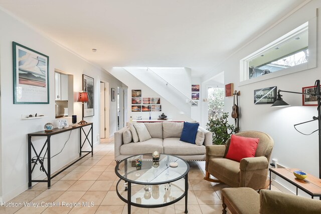 33 Cottonwood Ln, Woodstock, NY 12498 - living room featuring light tile patterned floors