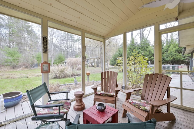 33 Cottonwood Ln, Woodstock, NY 12498 - sunroom / solarium with wood ceiling, lofted ceiling, floor to ceiling windows, and hardwood / wood-style flooring