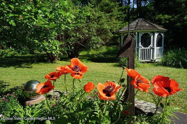 33 Cottonwood Ln, Woodstock, NY 12498 - view of green lawn featuring a gazebo