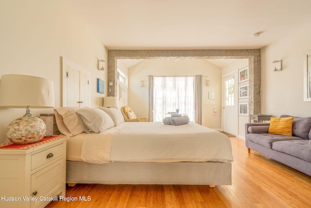 bedroom featuring light wood-type flooring