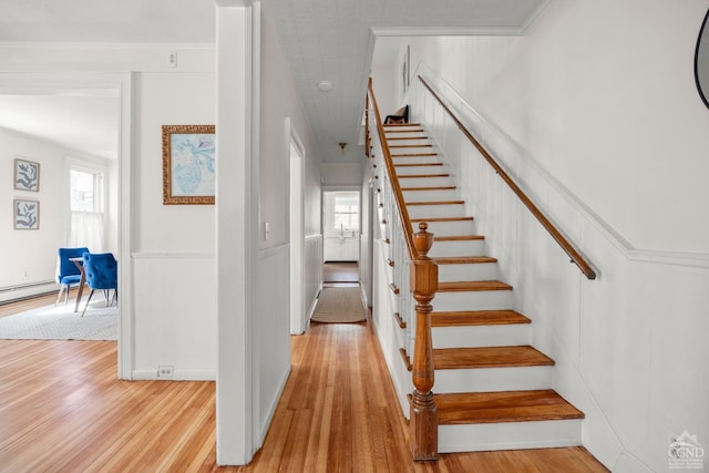 7 Mckinstry Pl, Hudson, NY 12534 - stairs with wood finished floors and wainscoting