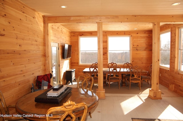 TBD Aden Hill Rd, Neversink, NY 12765 - dining room with wooden walls, recessed lighting, and a wealth of natural light