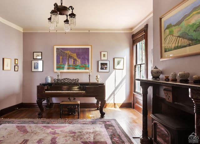 44 Worth Ave, Hudson, NY 12534 - living area with wood finished floors, crown molding, and baseboards