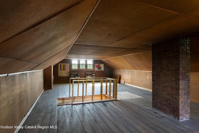 44 Worth Ave, Hudson, NY 12534 - additional living space featuring wood-type flooring, vaulted ceiling, and baseboards