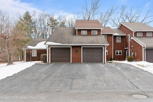 view of front property with a garage