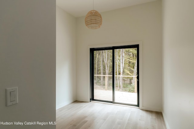 empty room featuring light wood-type flooring