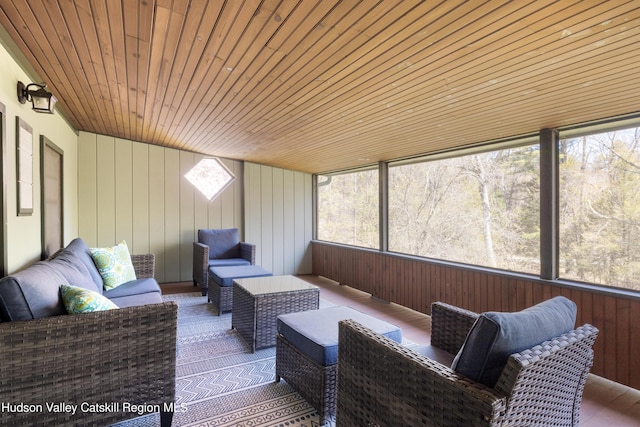 sunroom with an outdoor hangout area