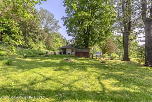 331 Joys Ln, Hurley, NY 12443 - fenced backyard featuring a shed