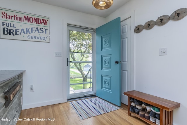 331 Joys Ln, Hurley, NY 12443 - doorway to outside with wood finished floors and plenty of natural light