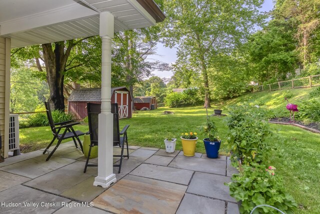 331 Joys Ln, Hurley, NY 12443 - view of patio with a storage shed