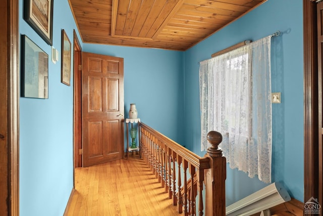 470 W Main St, Catskill, NY 12414 - hall with an upstairs landing, wooden ceiling, and light wood-style floors