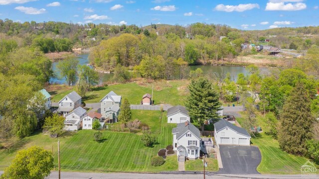 470 W Main St, Catskill, NY 12414 - aerial perspective of suburban area featuring a large body of water