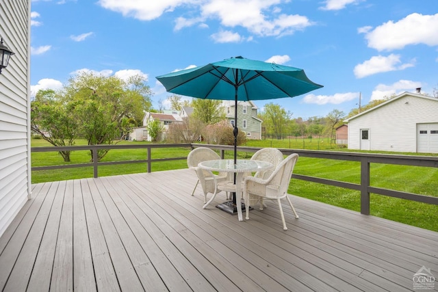 470 W Main St, Catskill, NY 12414 - deck featuring outdoor dining area and a yard